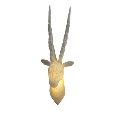 Layered Antelope Head Sandstone Wall Sculpture LED Light